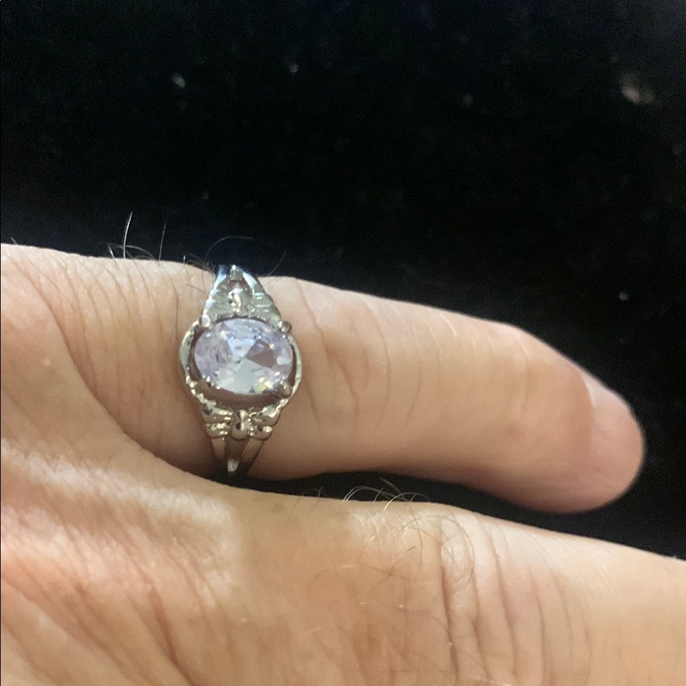 Elegant Silver Ring with Clear cubic zirconia Bogo
